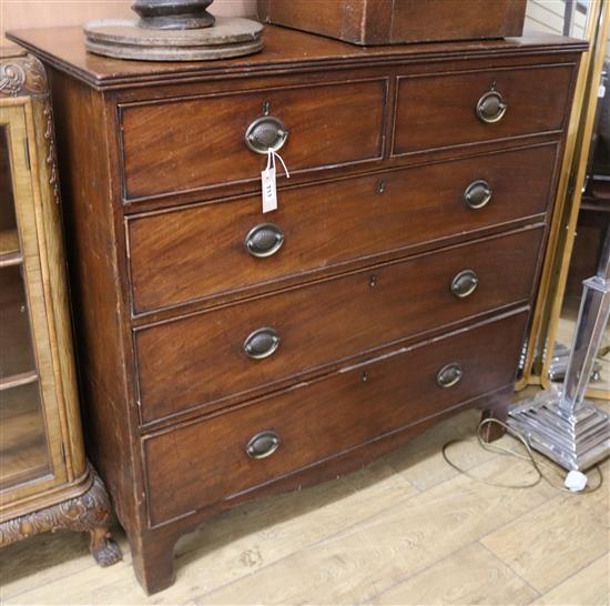 A George III mahogany chest of five drawers W.109cm